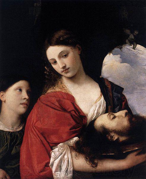 Titian Salome con la testa del Battista Norge oil painting art