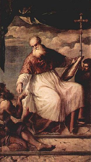 Titian Hl. Johannes Evangelist und der Almosen Norge oil painting art
