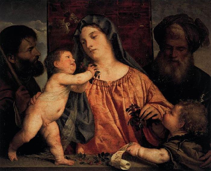 Titian Madonna of the Cherries Norge oil painting art