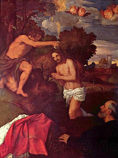 Titian Taufe Christi mit dem Auftraggeber Giovanni Ram France oil painting art