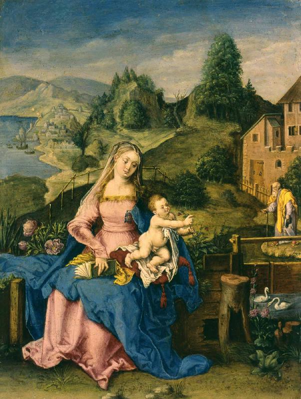 Anonymous Virgin and Child in a Landscape Spain oil painting art