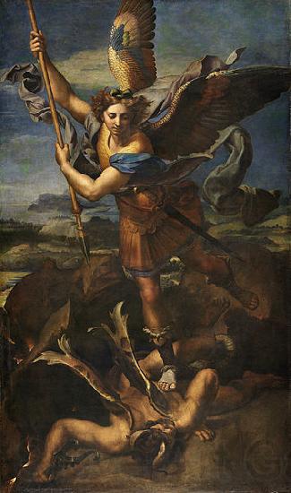 Raphael Michael Vanquishing Satan France oil painting art