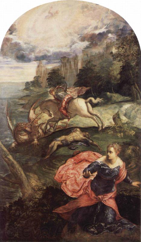 Tintoretto Saint George and the Dragon Norge oil painting art