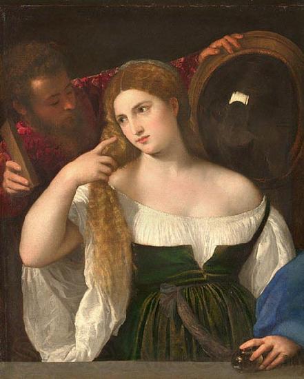 Titian Woman with a Mirror Norge oil painting art