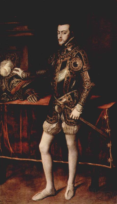 Titian Philip II in Armour Spain oil painting art