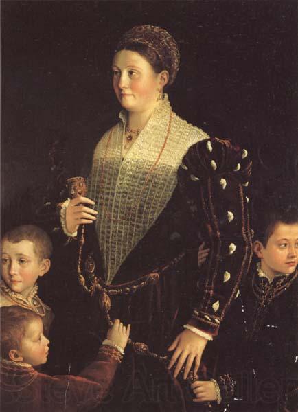 PARMIGIANINO Portrait of the Countess of Sansecodo and Three Children Norge oil painting art