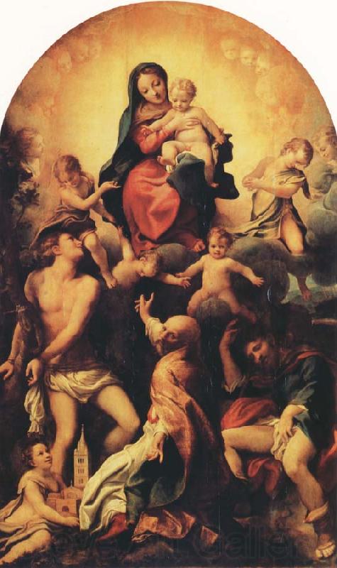 Correggio Madonna with Saint Sebastian Norge oil painting art