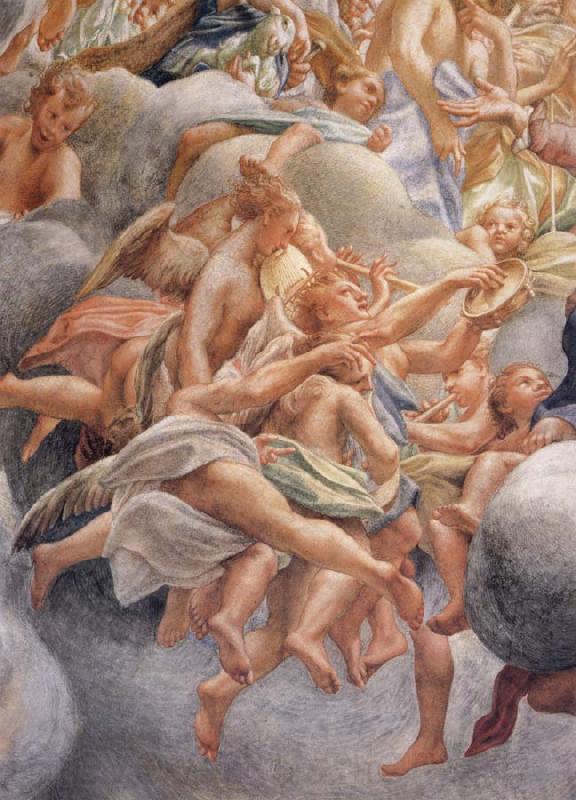 Correggio Assumption of the Virgin,details with angels bearing musical instruments Norge oil painting art
