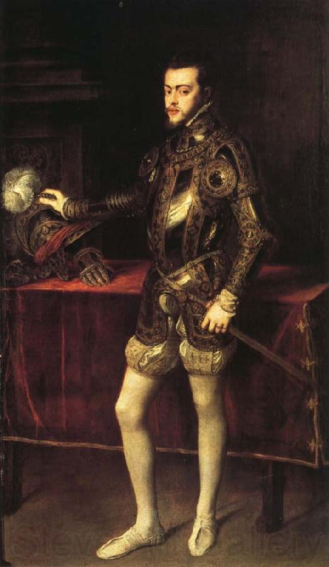 Titian Portrait of Philip II in Armor Norge oil painting art