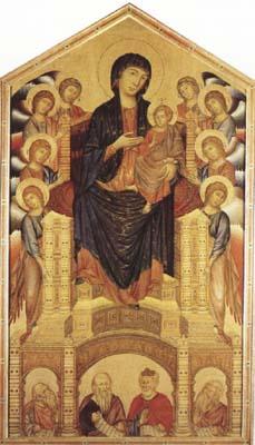 Cimabue Madonna and Child Enthroned with Angels and Prophets (mk08) Norge oil painting art
