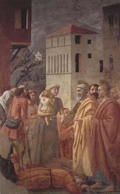 MASACCIO St Peter distributes the Goods of the Community and The Death of Ananias (mk08)