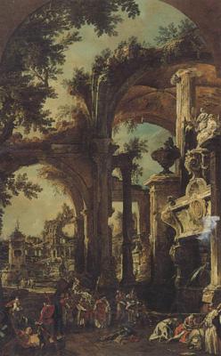 Canaletto (in alto a destra) Giambattista Piazzetta e Giovanni Battista Cimaroli (mk21) Spain oil painting art