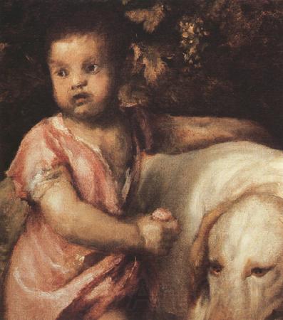 Titian The Child with the dogs (mk33) Germany oil painting art